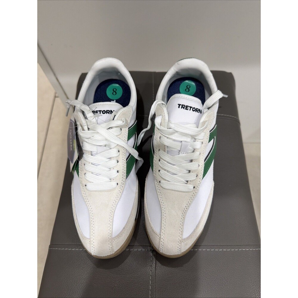 TRETORN 8 Womens Kristine Elite Sneakers Lace Retro Comfort Green White Shoe